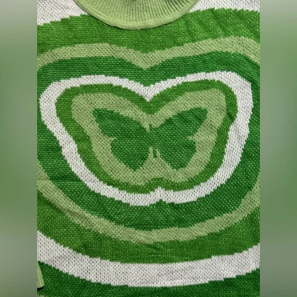 H&M Vibrant Green and White Cowl Sweater - Picture 2 of 4